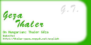 geza thaler business card